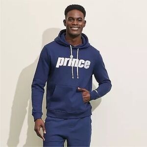 Prince Pickleball‎ Men's Fleece Hooded Pullover Sweatshirt - Navy Blue XL Hoodie